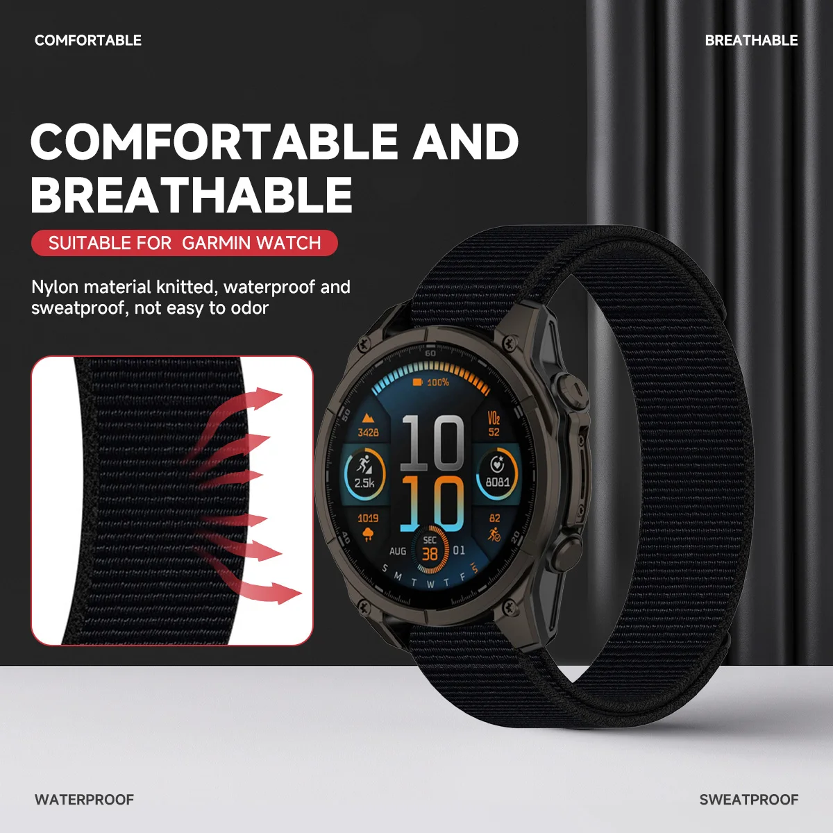 Nylon Sport Loop Watch Band Bracelet - Durable Strap Accessories Replacement
