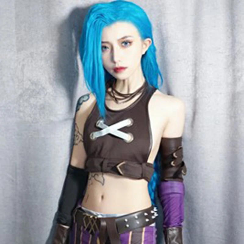 Anime Cosplay Accessories Game Jinx Tattoo Sticker Waterproof Temporary Adult Unisex Gothic Lolita Prop