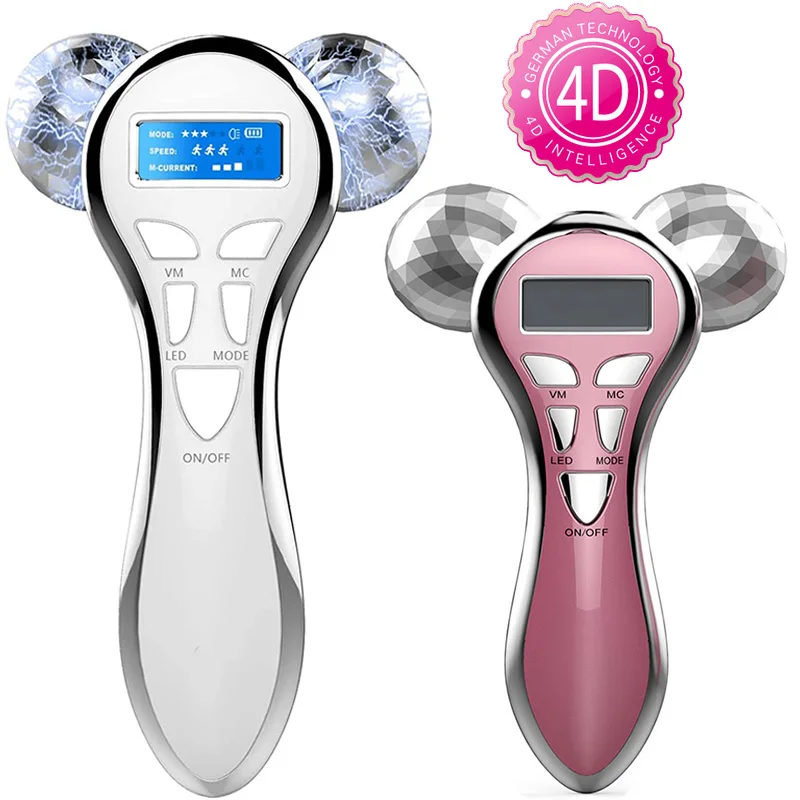 Electric Facial Beauty Instrument Micro Current Face Lifting Roller Massager EMS Skin Tighten Machine V Face Beauty Device