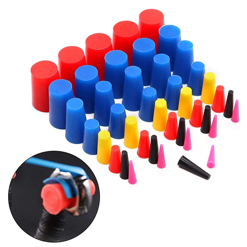 

105Pcs Car High Temp Masking Plugs Powder Coating Cone Silicone Rubber Plugs Assortment Kit Car Accessories Maintenance Reusable