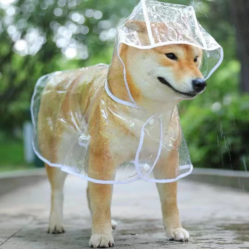 Chubasquero transparente para perros y cachorros, chaqueta impermeable con capucha para mascotas, ropa de PVC suave para perros pequeños, poncho de lluvia para cachorros