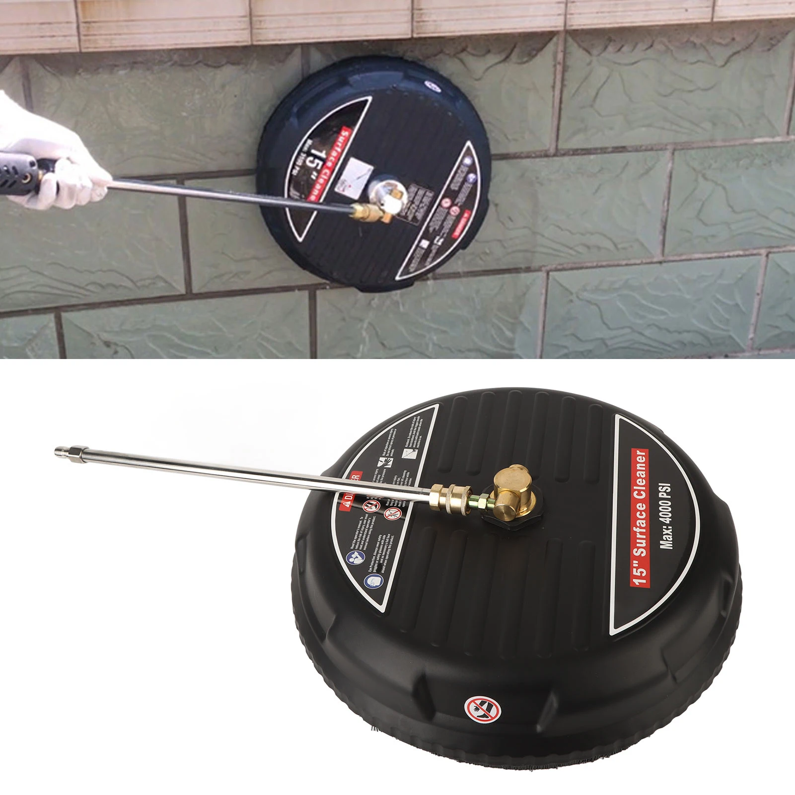 15 Inch Pressure Washer Surface Cleaner Attachment 4000psi Pressure Washer Surface Cleaner with Connecting Rod 3