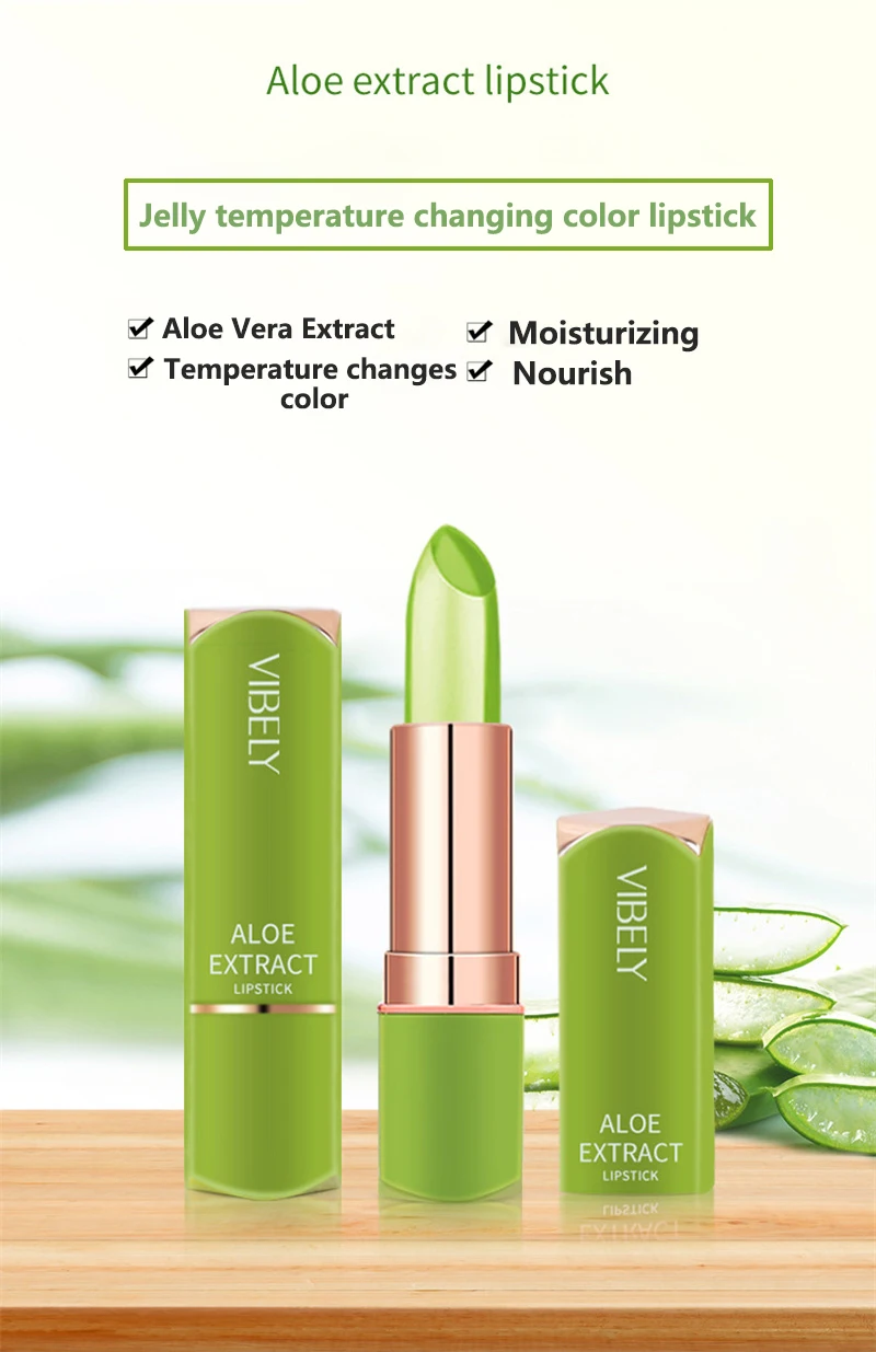 Aloe Vera Lippenstift Feuchtigkeitsspendend Farbverändernd_voghion.com