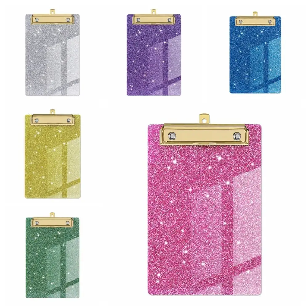 Paper Organizer Glitter Writing Clipboard With Low Profile Gold Clip Tablet Flash Memo Menu Folder