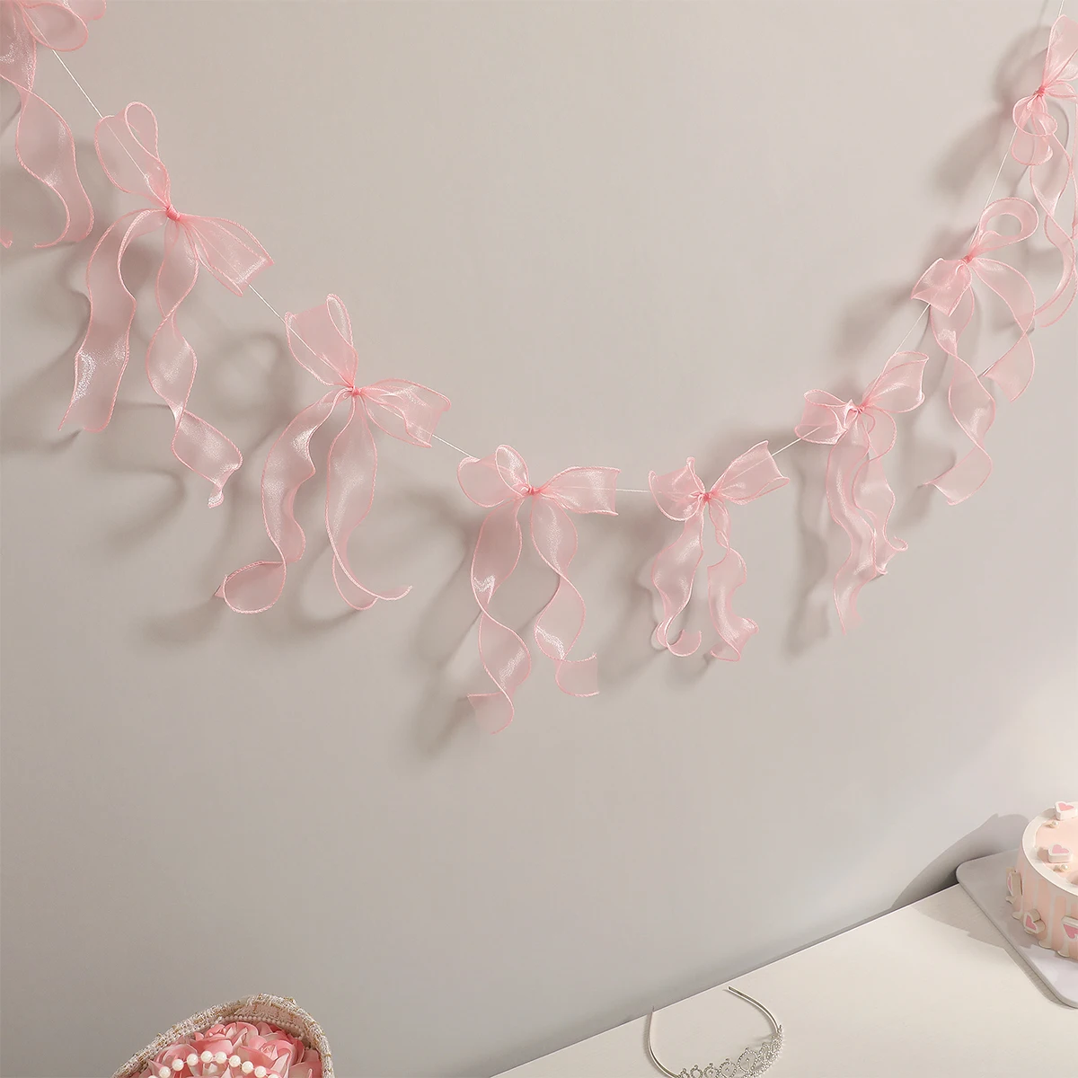 Elegant Multicolor Bow Ribbon Banner for Festive Wall Decoration