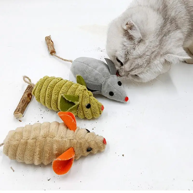 

Cat Chew Toy Cartoon Mouse Toy Bite Resistant Catnip Interactive Teeth Cleaning Toys With Long Tail For Pets Hamster Puppy Dog