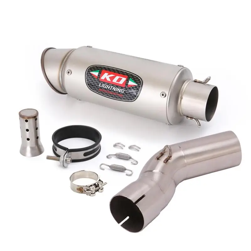 51MM Exhaust Pipe For KAWASAKI ZX10R 11-22 Motorcycle Muffler Mid Link Pipe Carbon Steel Escape Connect Tube With DB Killer - Image 3