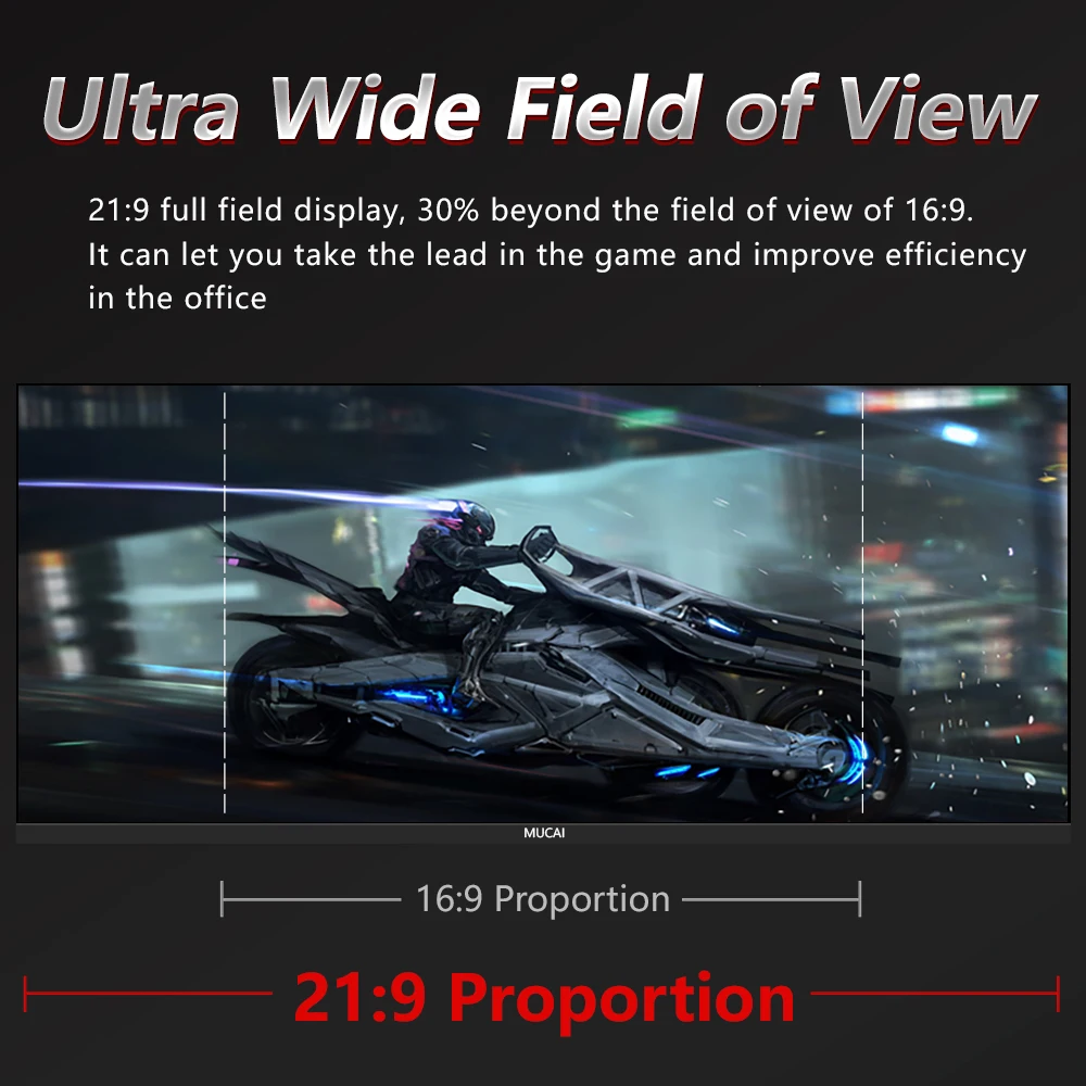 MUCAI Ŀ 144Hz ̵ ÷ 21:9 MVA 165Hz WQHD ũž LED ̸ ǻ ȭ, DP, 3440*1440, 34 ġ , 1500R