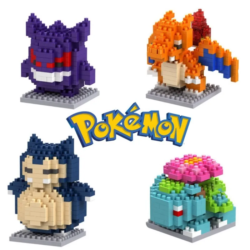 71Style New Pokemon Small Building Pokemon Blocks Piccolo Cartone Animato Picachu Gengar Animal Model Education Game Graphics Pokemon Toys