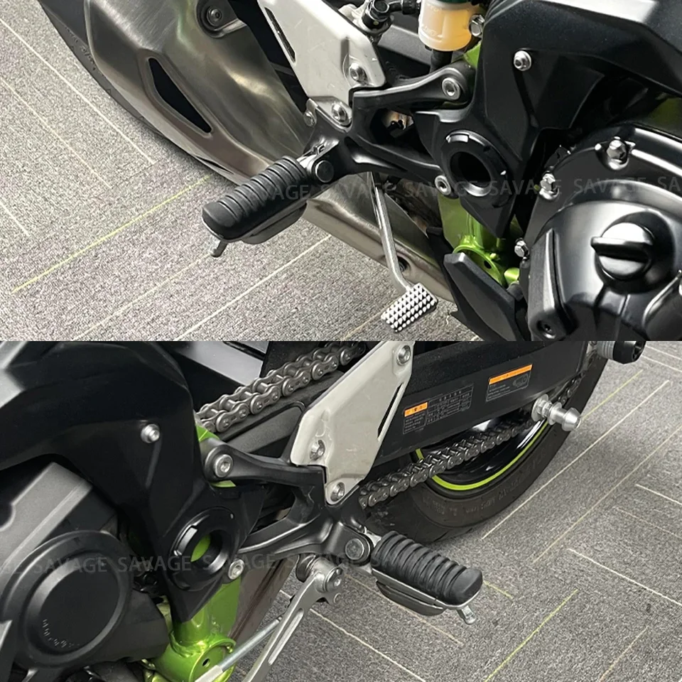 Nero Pedana Poggiapiedi Pedale Del Cambio del Freno Leva Set Per Kawasaki Z900 2017-2024 2018 2019 2020 2021 2022 Accessori Moto  201355758