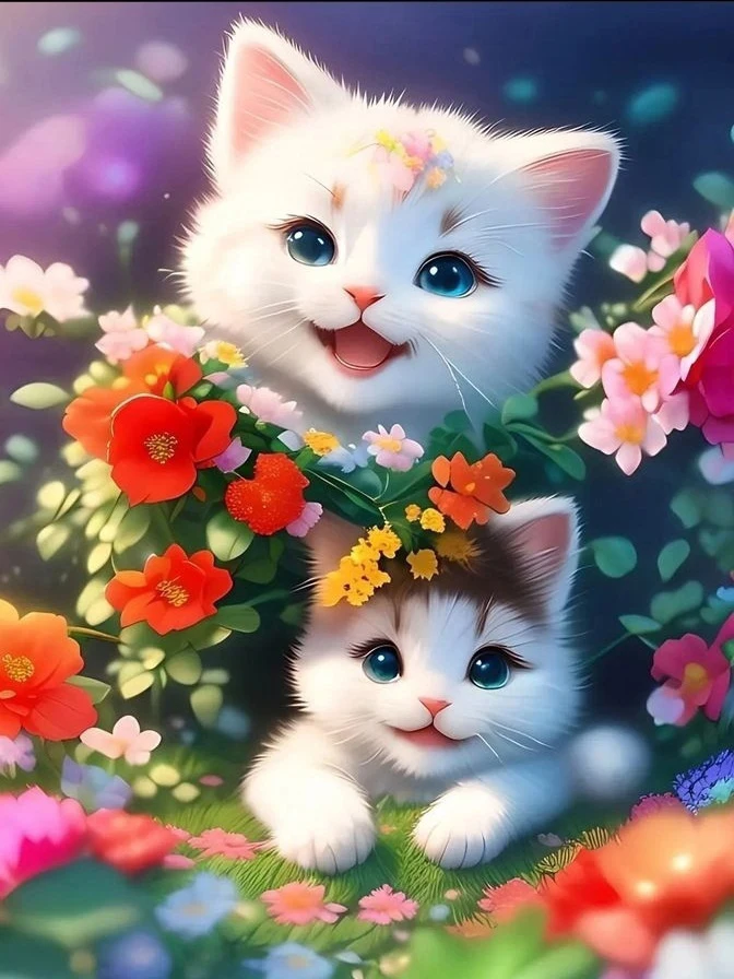 Flower Cat Diamond Painting Kit New 2023 5D DIY Puzzle Full Drill Color  Animal Diamond Embroidery Rhinestone Home Decor A328 - AliExpress