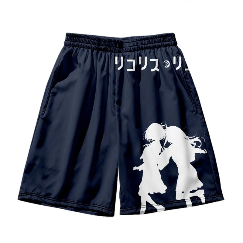 Anime New Series Lycoris Recoil Print Summer Short Classic Printed Gym Shorts Men's Gym Basketball Sports Beach Shorts 6