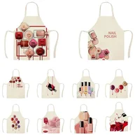 Home Kitchen Apron Color Nail Polish Bottle Printed Sleeveless Linen Aprons Men Women Home Cleaning Tools Fartuchy Chef Tablier 1