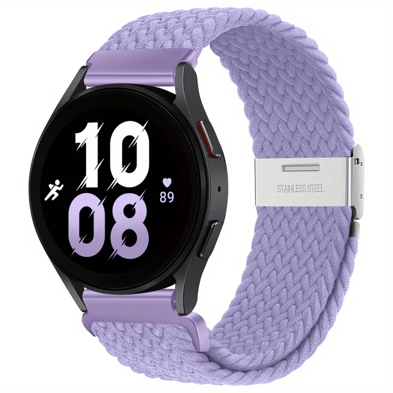 Nylon Watch Strap with Magnetic Buckle and Metal Adjustment Band, 22mm/20mm