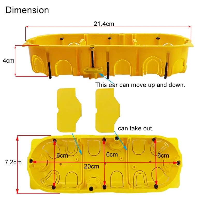 EU 86 DryWall Box For Gypsum Board Drywall Plasterboad and Concrete Wall EU Switch Socket Cassette Electric Box Case