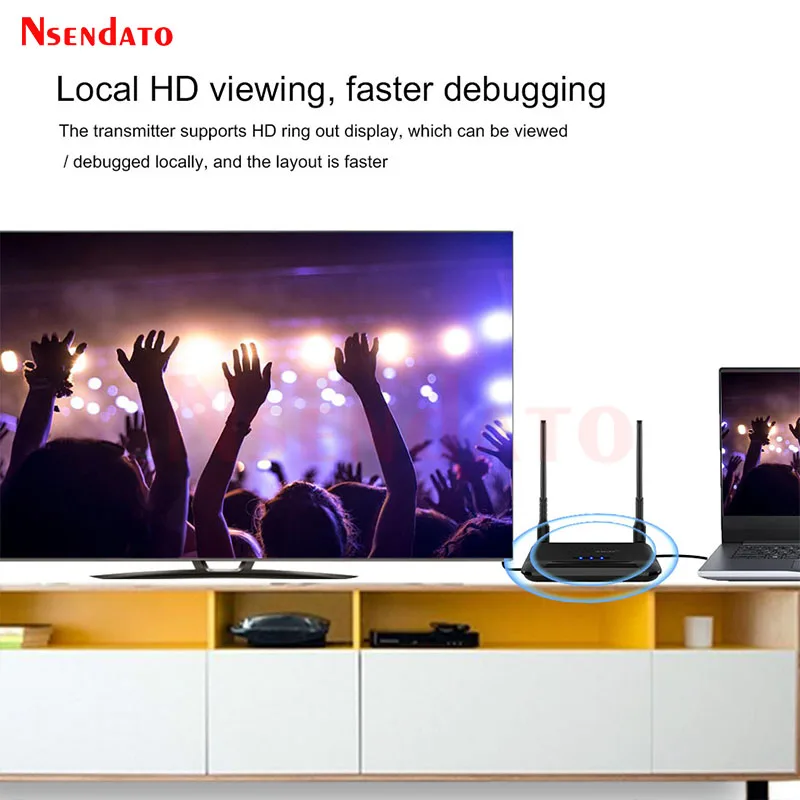 Wireless HDMI-Compatible Video Transmitter and Receiver Kit 250M 4K UHD HDMI Wireless Extender Adapter for TV PC With IR