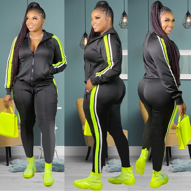 Lw Plus Size Hooded Collar Patchwork Tracksuit Set Women Fall Clothes  Sweatsuit Joggers Outfit Zip Top Sweatpants Tracksuit - Plus Size Sets -  AliExpress