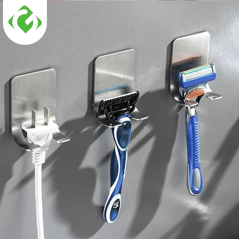 1PCS Bathroom Stainless Steel Punch Free Razor Holder Storage Hook Wall Men Shaving Shaver Shelf Bathroom Razor Rack Wall GY storage rack toothbrush holder razor holder wall mounted storage box bathroom shelf bathroom shelf rack bathroom storage rack wall shelf organizer storage tray wall shelf