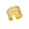 89711-2346ec.jpg Bagues géométriques en acier inoxydable pour femmes, Texture minimaliste, couleur or, ouverture de Couple, bijoux esthétiques de mariage et de noël
