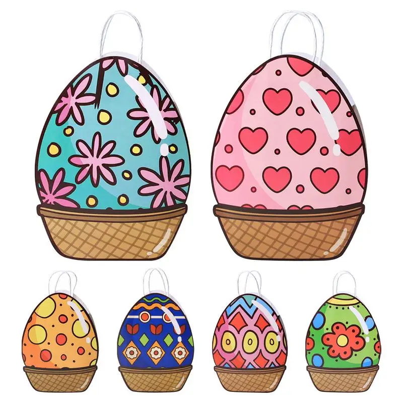 Easter Egg Hunt Celebraton Paper Goodie Bags Wrapping Sorpresa Di Pasqua Che Trasportano Il Regalo Di Pasqua Accessori Per La Caccia All'Uovo Borsa Co