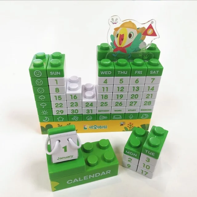 Cartoon Star Anime Doll Hand-made Building Block Calendar Perpetual Calendar  Desk Calendar Decoration Small Ornaments Gift - Decorative Letters &  Numbers - AliExpress