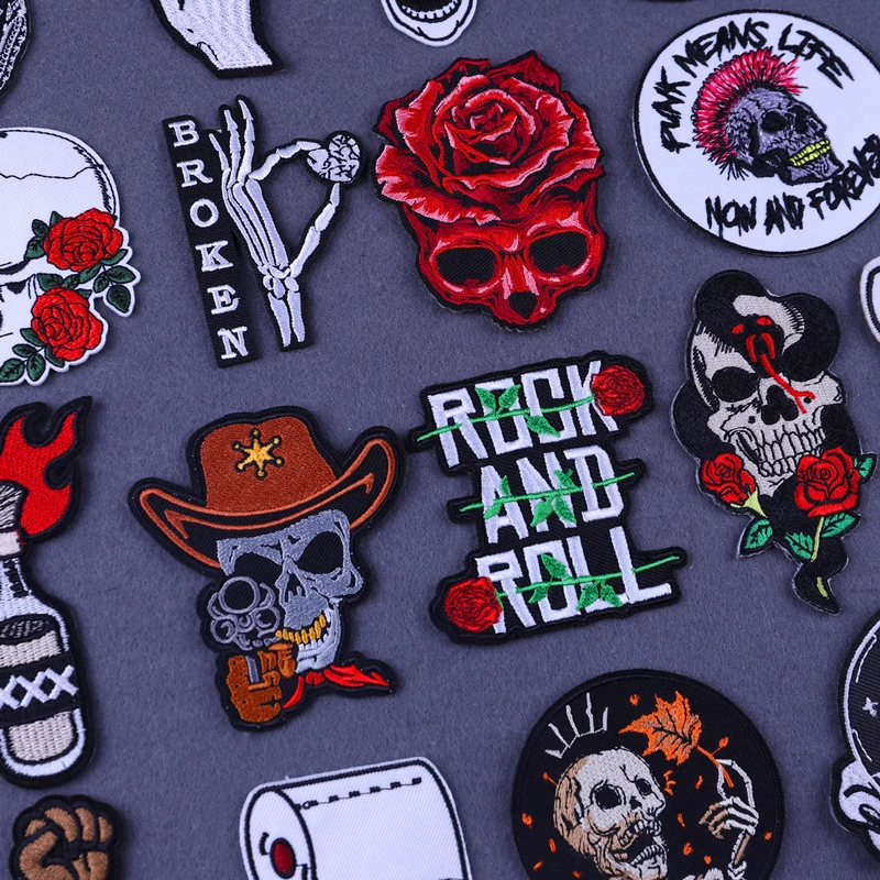 Rock and Roll termoadhesivos para ropa, adhesivos térmicos termoadhesivos bordados, adhesivos personalizados| |