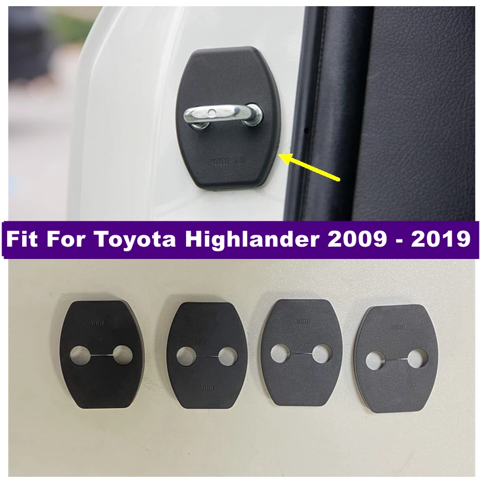

Car Accessories Inner Door Lock Cover Fit For Toyota Highlander 2009 - 2019 Black Interior Protection Kit