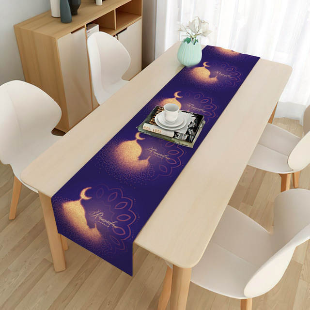 Eid al-Fitr Muslim Eid Decoration Tablecloth Moon Festival Home Long Tablecloth Placemat Mubarak Decorative Tablecloth