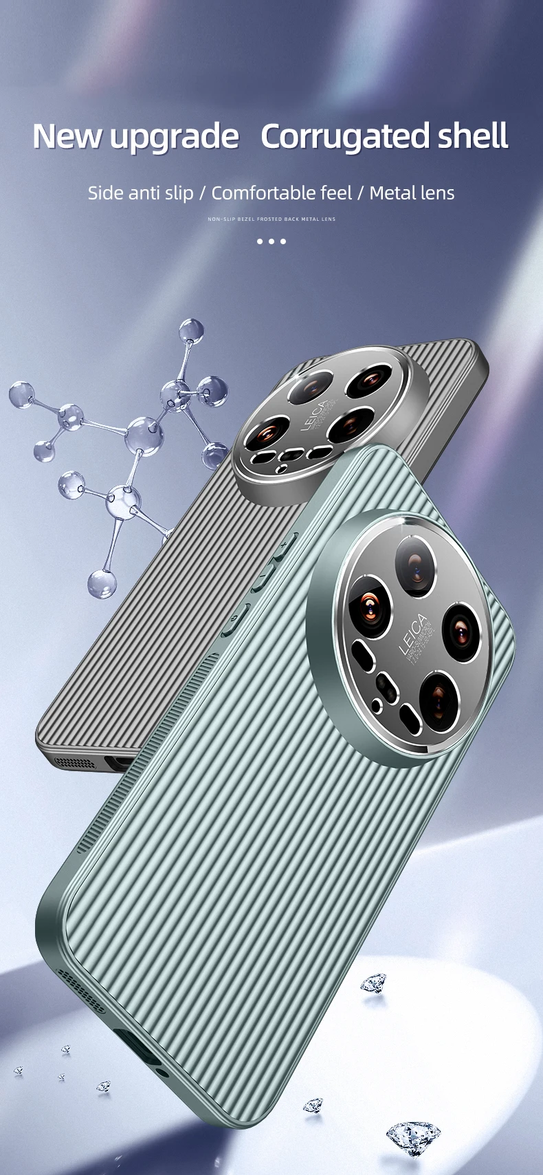 per Xiaomi Mi 14 Redmi K40 Pro Ultra Custodia per telefono 3D Stripe Metal Cover Proteggi fotocamera Opaco Soft Shell Anti-caduta Antiscivolo Fundas_voghion.com