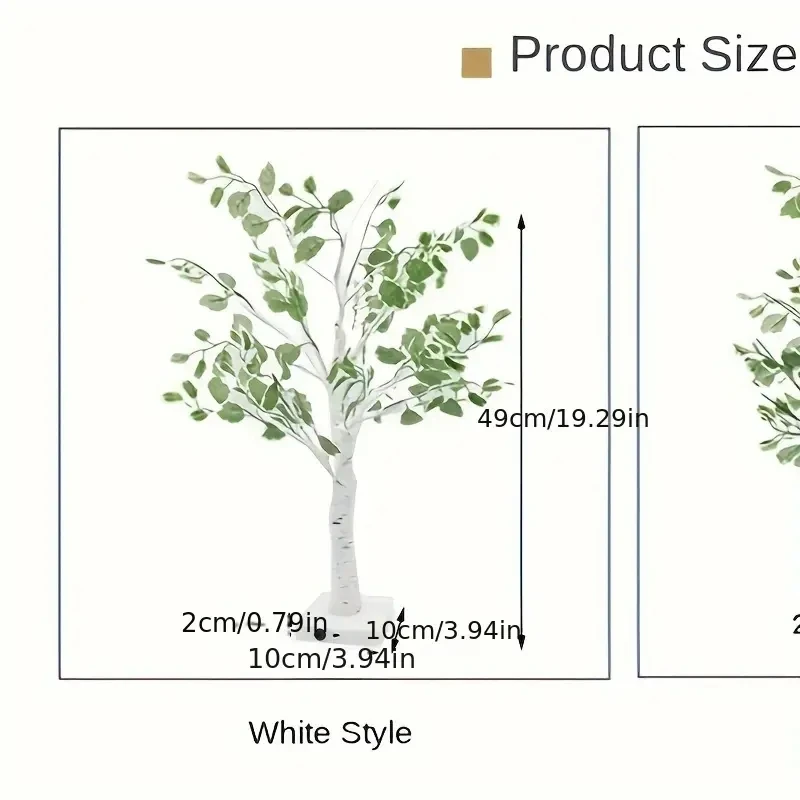 D5 Led Tree Light Indoor Simulation Green Leaves White Birch Tree Home Decoration Lights Christmas Party Popular Luminous Tree