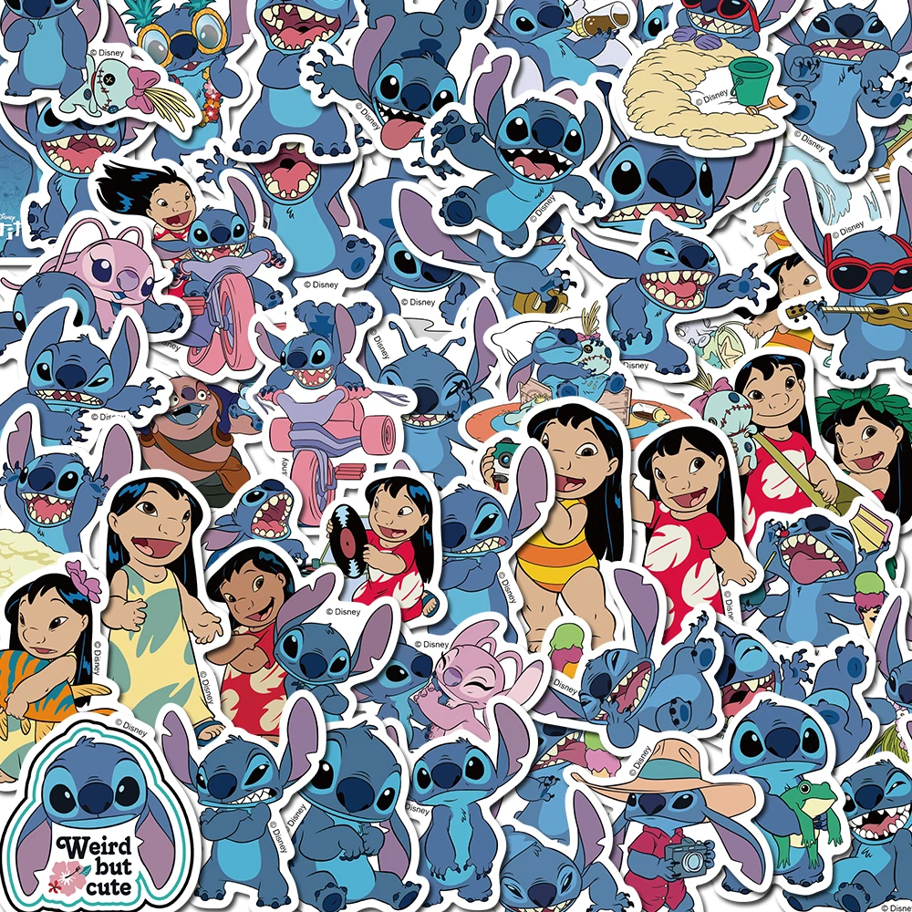 

10/30/50pcs Disney Cute Cartoon Lilo & Stitch Stickers Kawaii Anime Decal Laptop Suitcase Skateboard Waterproof Sticker Kid Toy