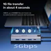 Llano USB C Hub, 5 in 1 USB C Hub Multiport Adapter W/Migabit Ethernet, 100W PD, 3 USB 2.0 for Laptops PC 2