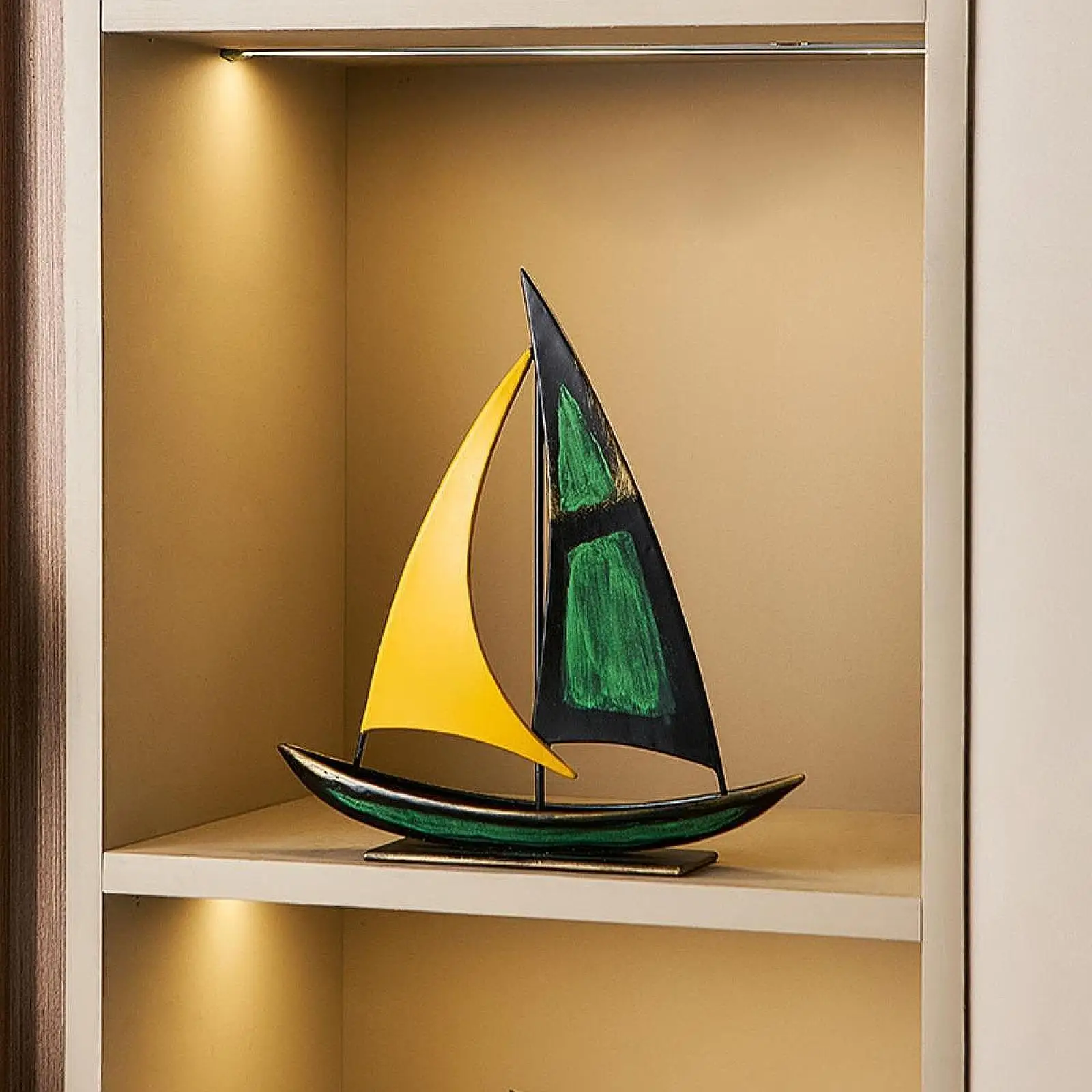 פסל סירת ברזל שולחן סירה פסל אוסף למשרד בית ארון שולחן מרכזי חדר מגורים קישוט