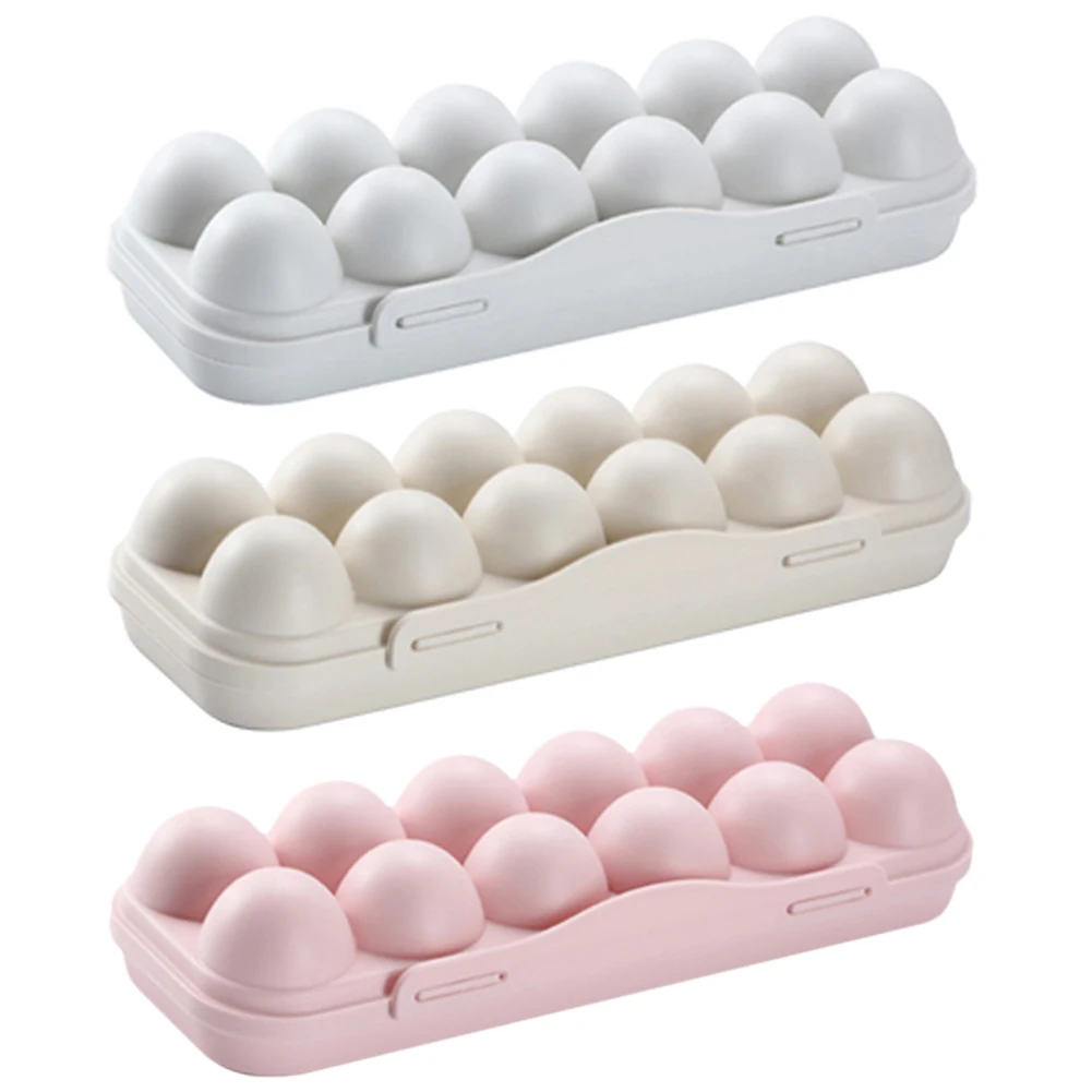 12 Grid Egg Storage Box Plastic Egg Container Shockproof Eggs Slot Tray Holder Box for Refrigerator Camping Picnic Hiking Travel