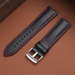 Premium Leather Quick Release Watch Strap - Elegant & Versatile Watch Accessory - 22mm (Black)