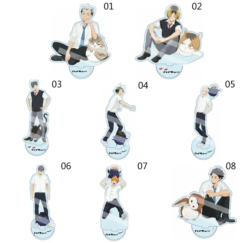 

Anime Haikyuu!! Acrylic Desk Stand Figures Models Volleyball Teenagers Figures Plate Holder Cake Topper Activities Table Decor