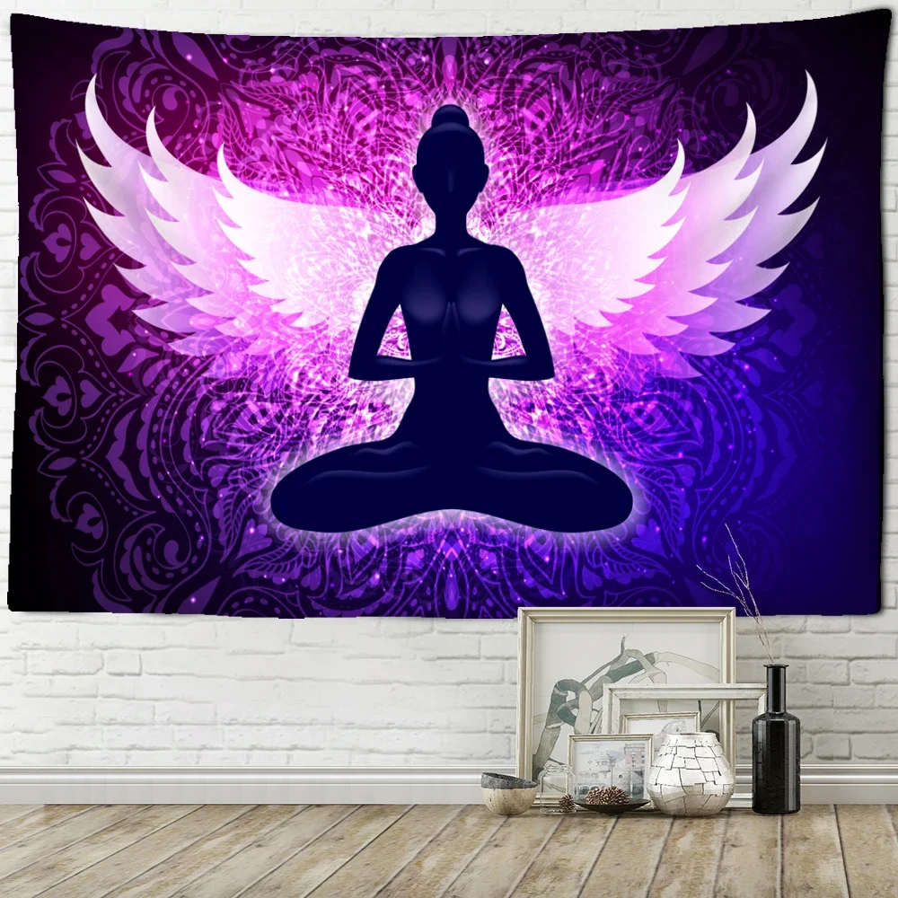 Fluor zierende Tapisserie Meditation psyche delische Hexerei Wandbehang Raum dekor schönen Teppich nach Hause