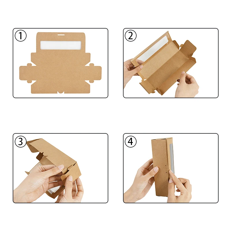 5/10/20 Pack Kraft Paper Macaron Boxes with Clear Window, Dessert Packaging Cupcake Coo... - SKU MBCB2140 - UGI Packaging