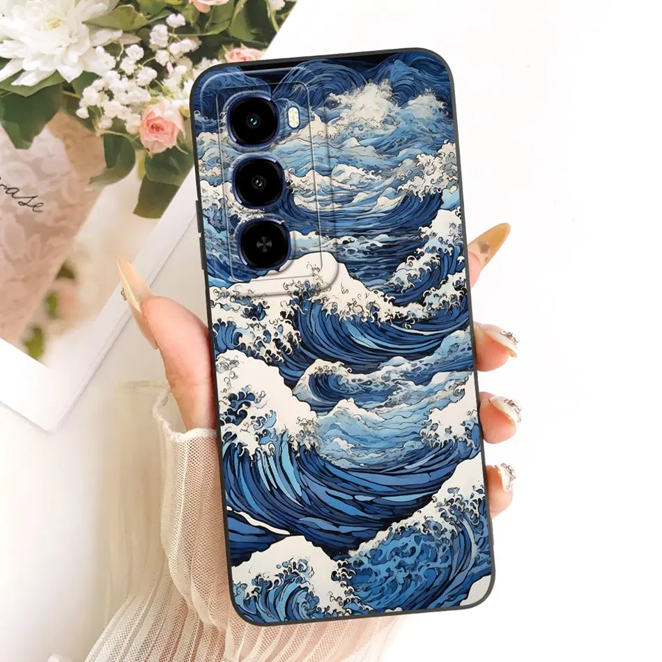 Fashion Dusk Beach Painting Soft Silicone Shockproof Phone Case with Bumpers