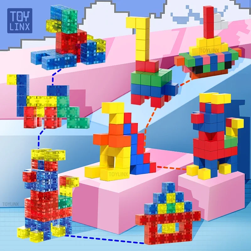 DIY Magnetic Cube Children's Toys Magnetic Modeling Building Toys for Toddlers Preschool Learning Sensory STEM Montessori