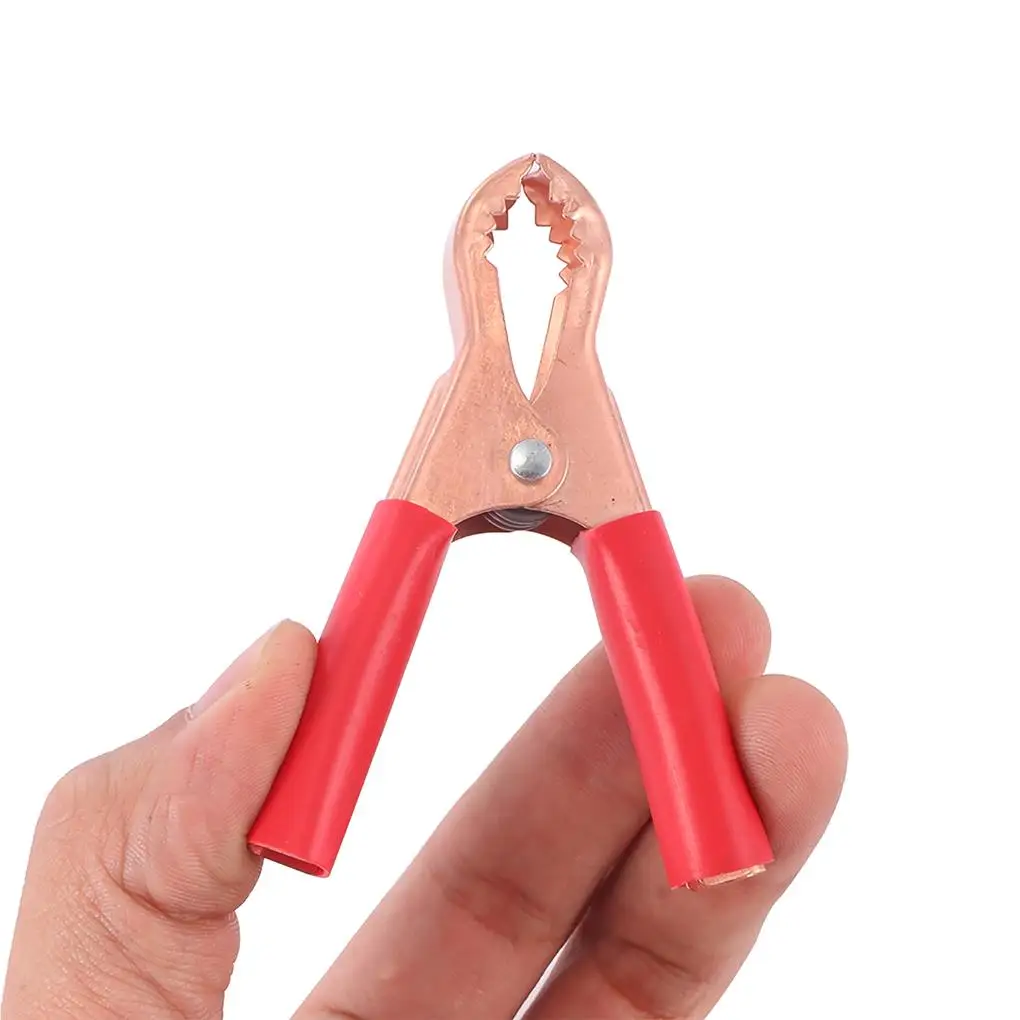 악어 클립 2 개 팩, 미끄럼 방지 배터리 클램프, 악어 클립