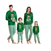 Xmas Matching Family Pajamas Elf Set 2025 Xmas Green Cotton Print Pjs Adult Child Clothing Outfit set Baby Jumpsuit+Dog Clothes 1