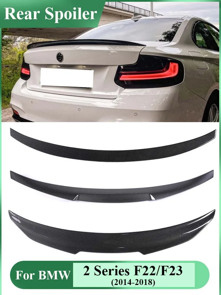 

Gloss Black Rear Bumper Spoiler Lip Carbon Fiber MP M4 PSM Style Roof Trunk Wing Tail For BMW 2 Series F22 F23 F87 2014 -2021
