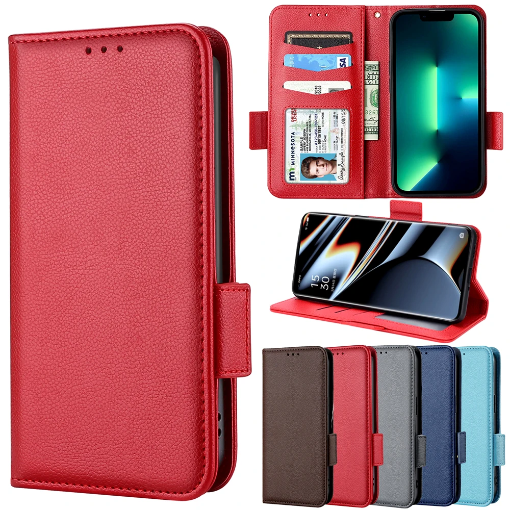 Custodia Flip In Pelle Per Tcl 40 Xl 403 Ion X 20 Pro 5G Se 20L Plus 20S A3 A3X Custodia Plain Flip Wallet Card Holder Cover Per Telefono Capa