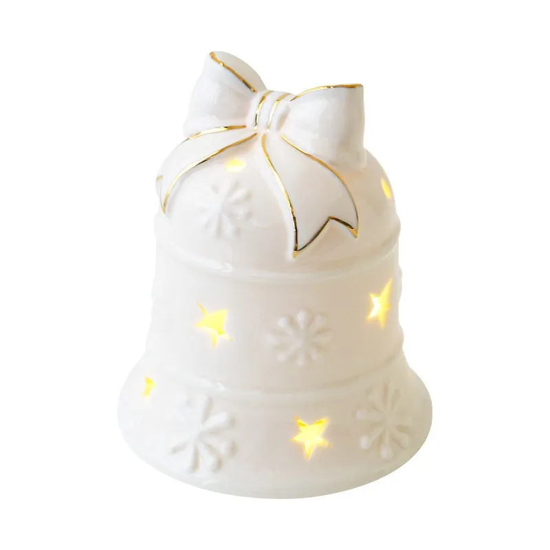 Cross border Christmas Decoration Gift Ceramic Christmas ball bell Cedar gift pack Tabletop decoration scene layout