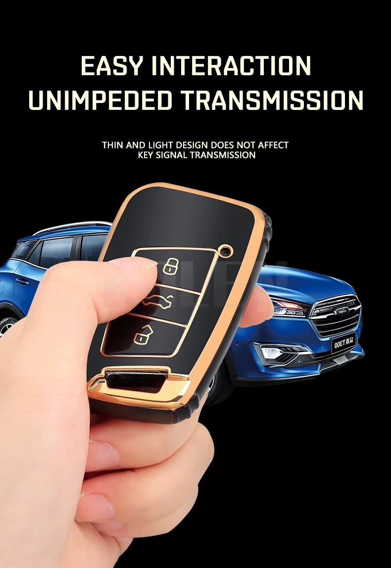 Fashion TPU Car Remote Key Case Cover Shell per VW Volkswagen Passat B8 Tiguan Magotan Golf per Skoda Kodiaq Superb A7 Keyless - S0733ee2f49f441caa4b7c37fb88aa7c5P