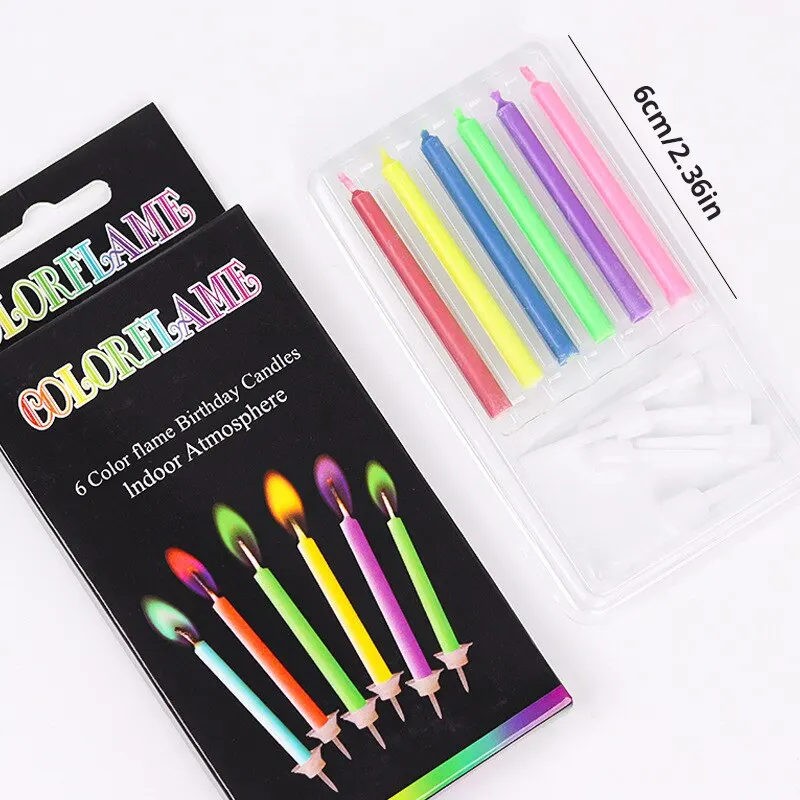6/12pcs Birthday Party Wedding Candles Dessert Cake Decoration