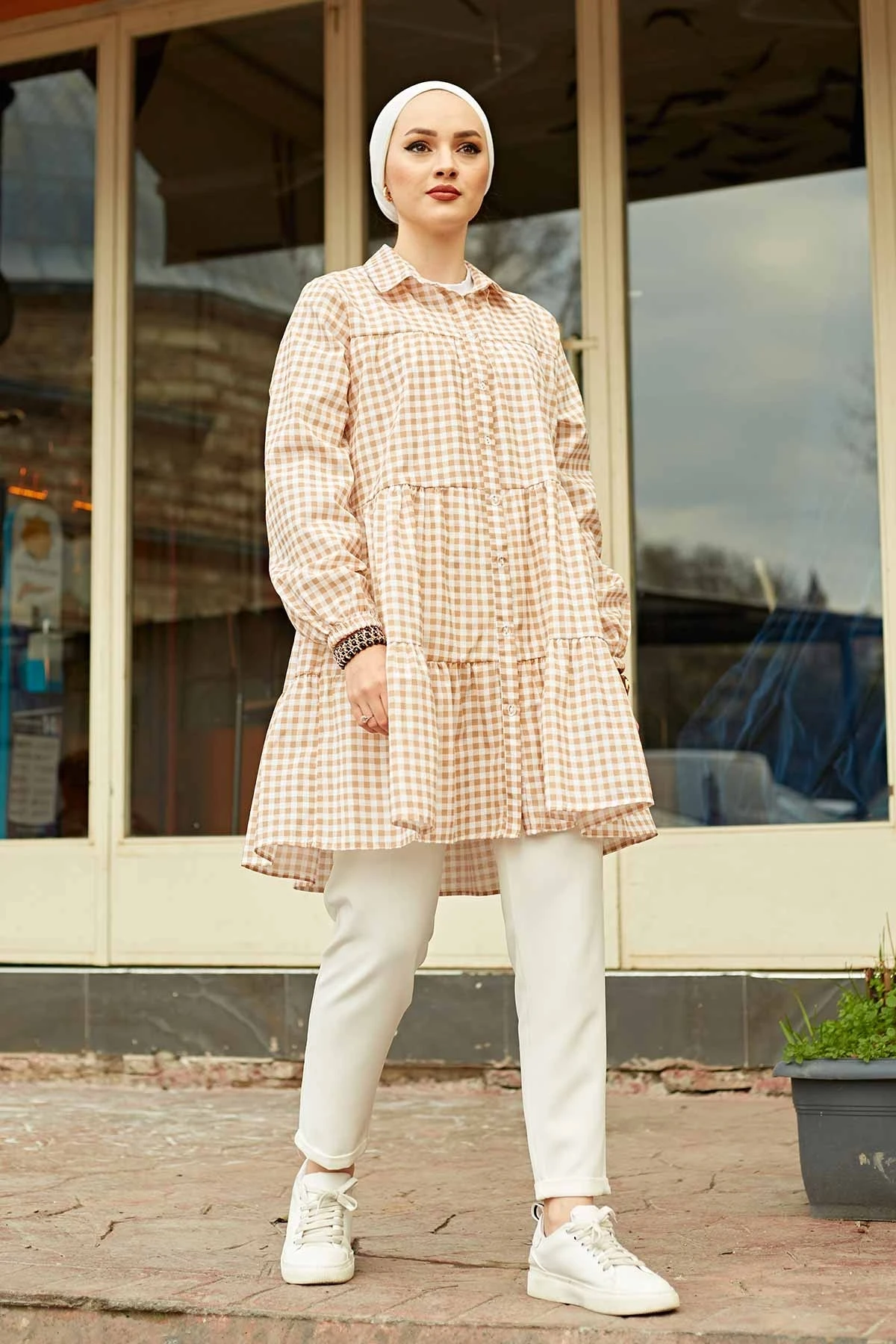 

Клетчатая рубашка Frilly MD-норка