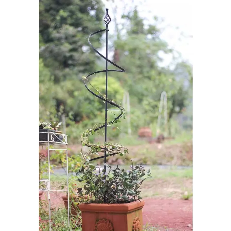 Spiral Umbrella Style Garden Trellis Iron Plant Support for Roses and Clematis Plug-in Climbing Vine Frame Durable Flower Stand
