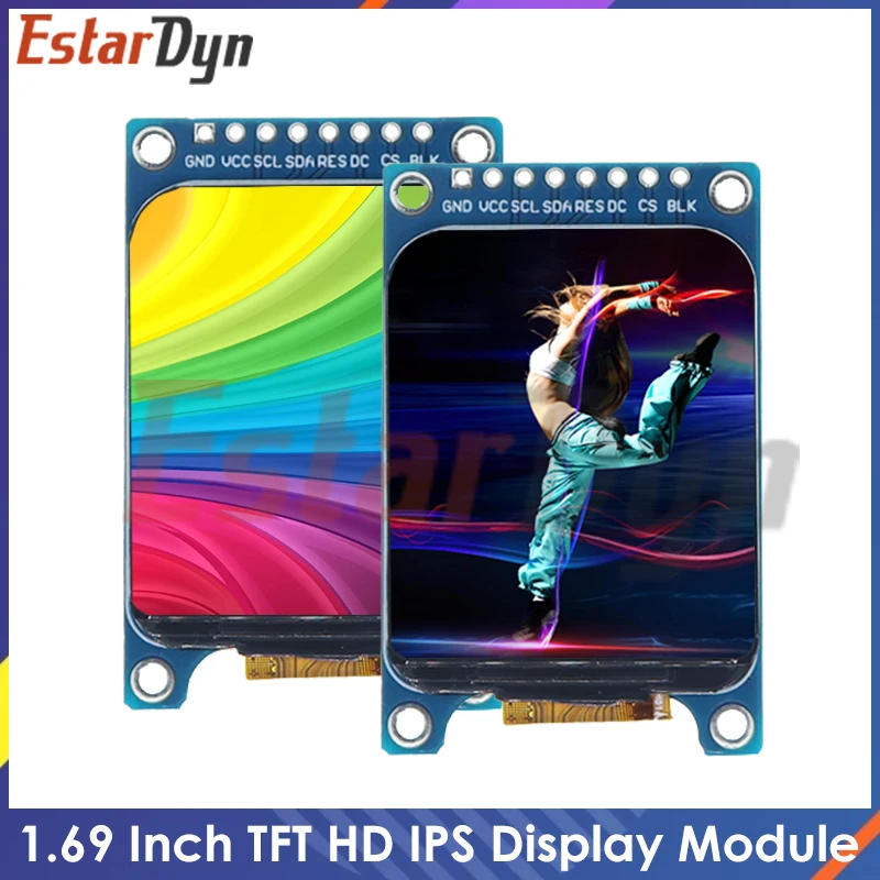 

Плата драйвера контроллера ST7789, 1,69 TFT LCD IPS, цветной экран, модуль 1,69 дюйма, интерфейс SPI 240*280 240x280